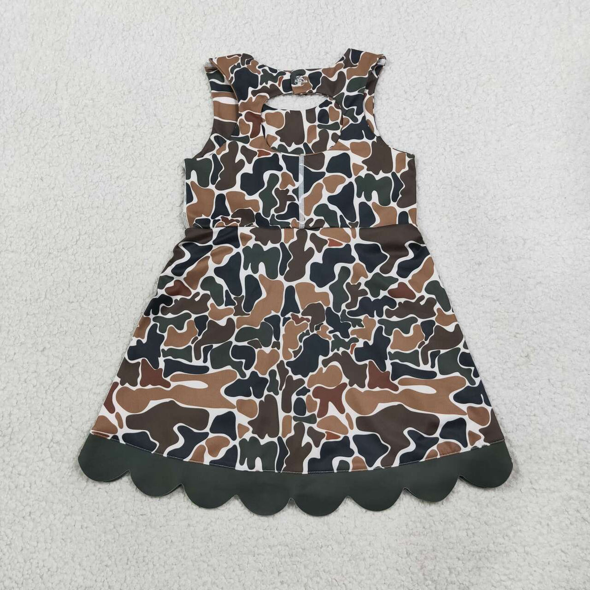 Green camo color girls summer yoga dress