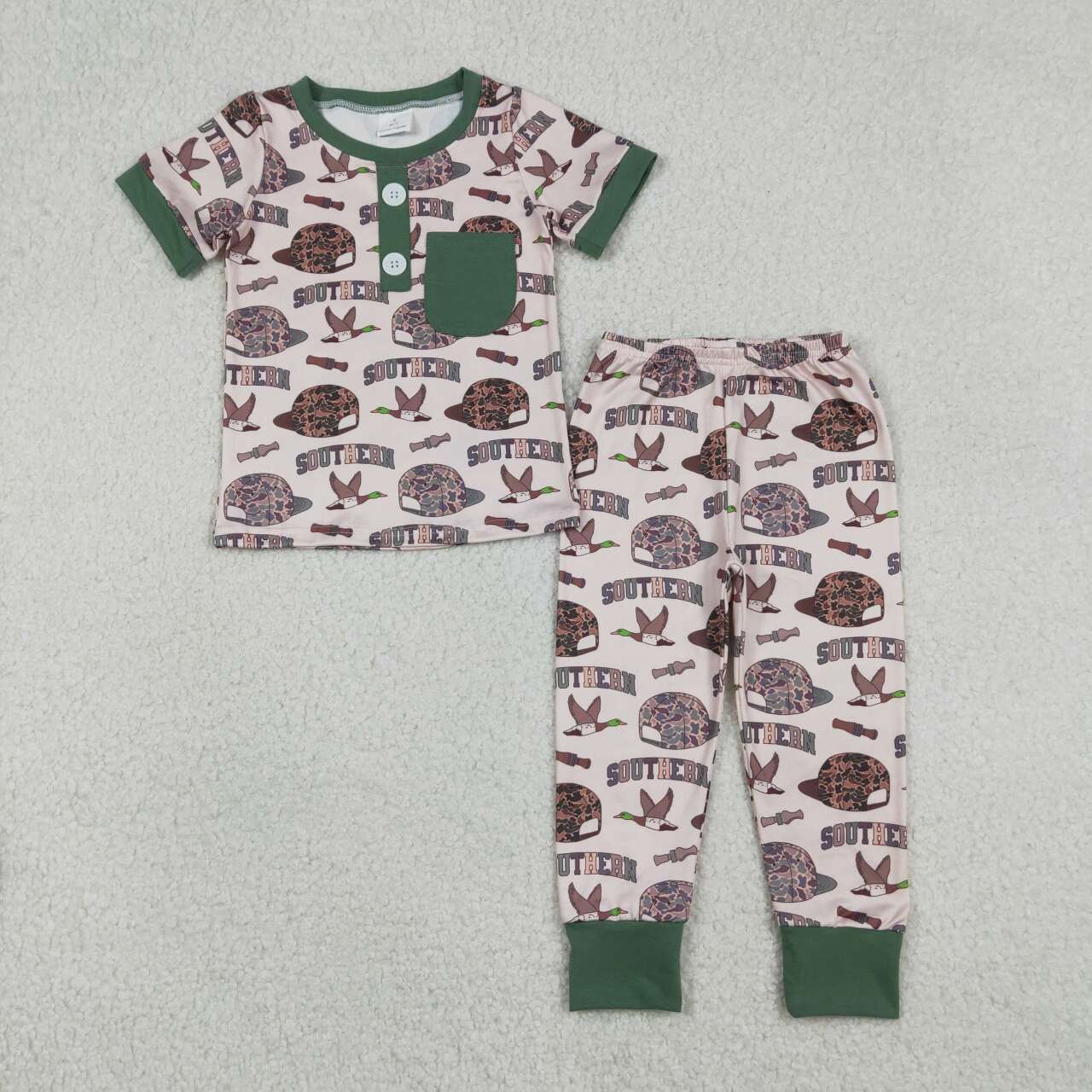 Duck call southern boys short sleeve matching outfit