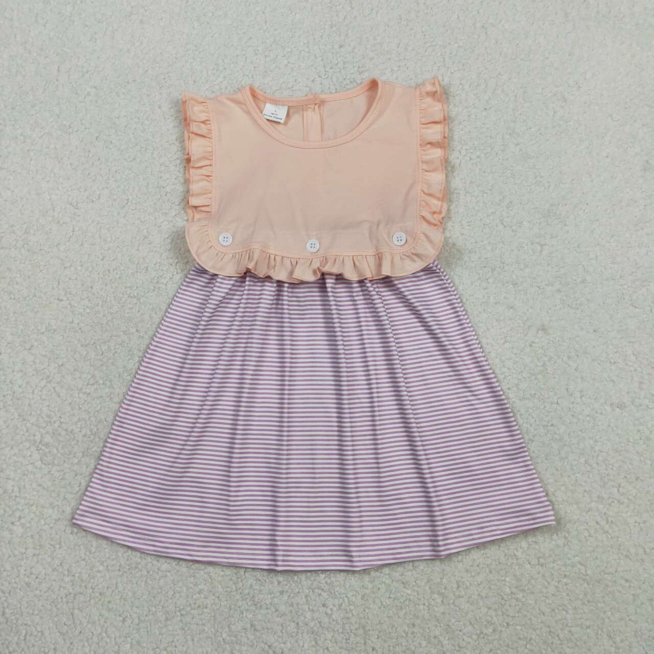Lavender stripes design toddle girls dress