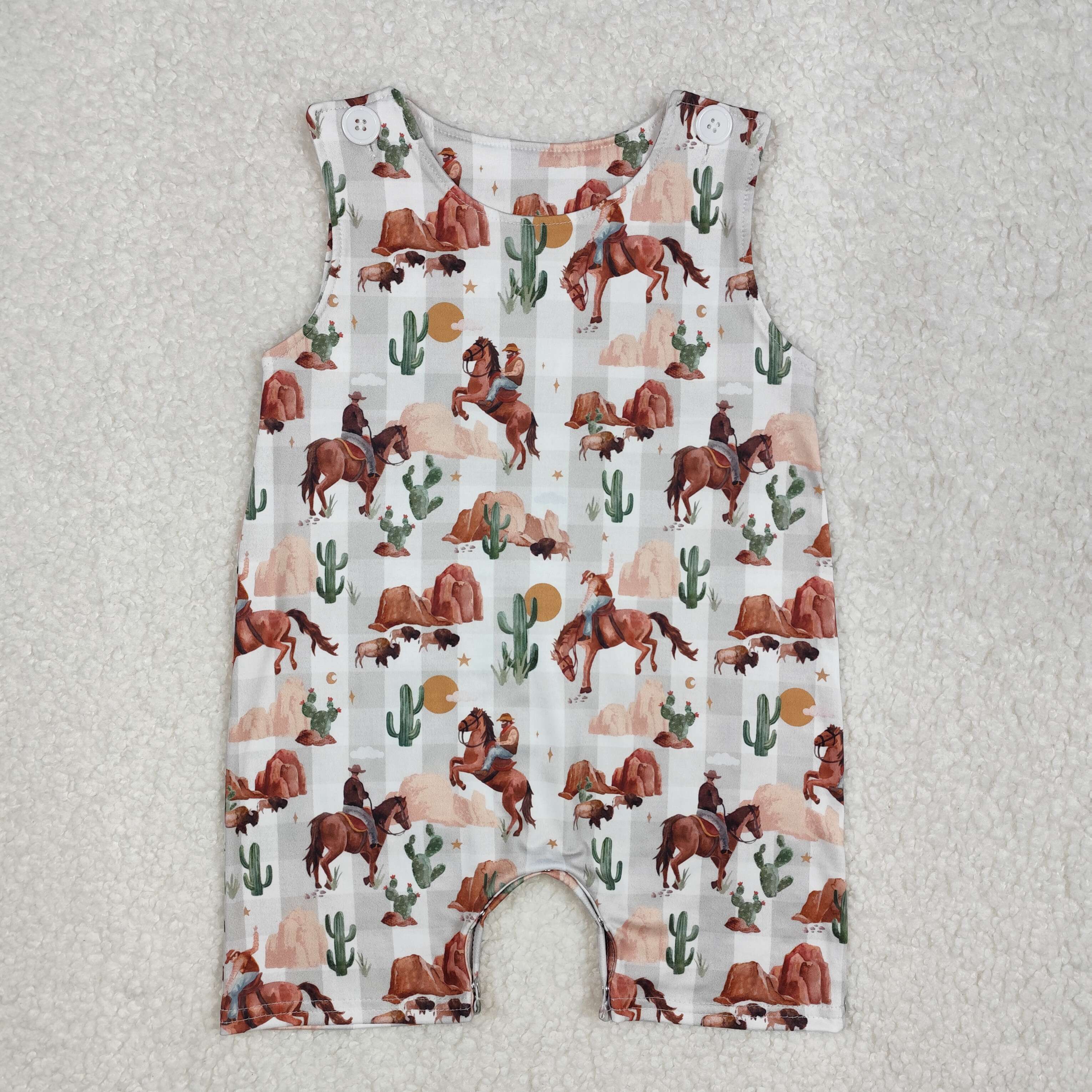 Toddle baby boy western horse romper – aierwhoesalekidsclothes