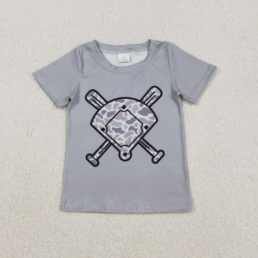 Light grey camo baby boy short sleeve shirts