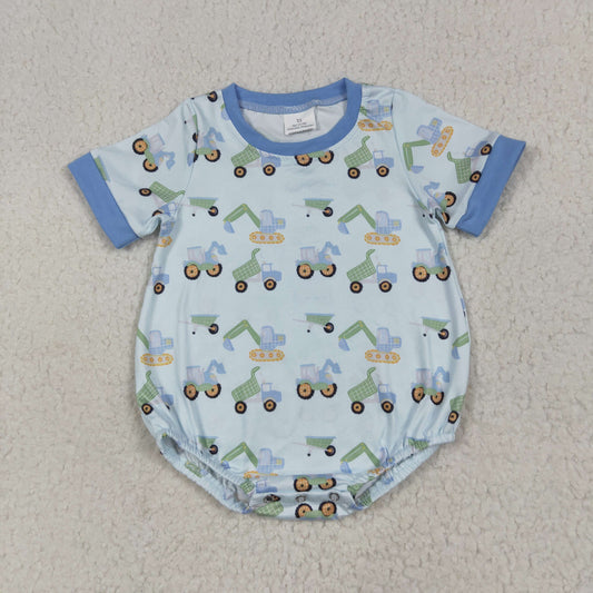 Toddle baby boy short sleeve construction romper