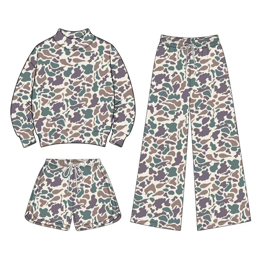 Toddle kids girls custom camo design long sleeve matching outfit