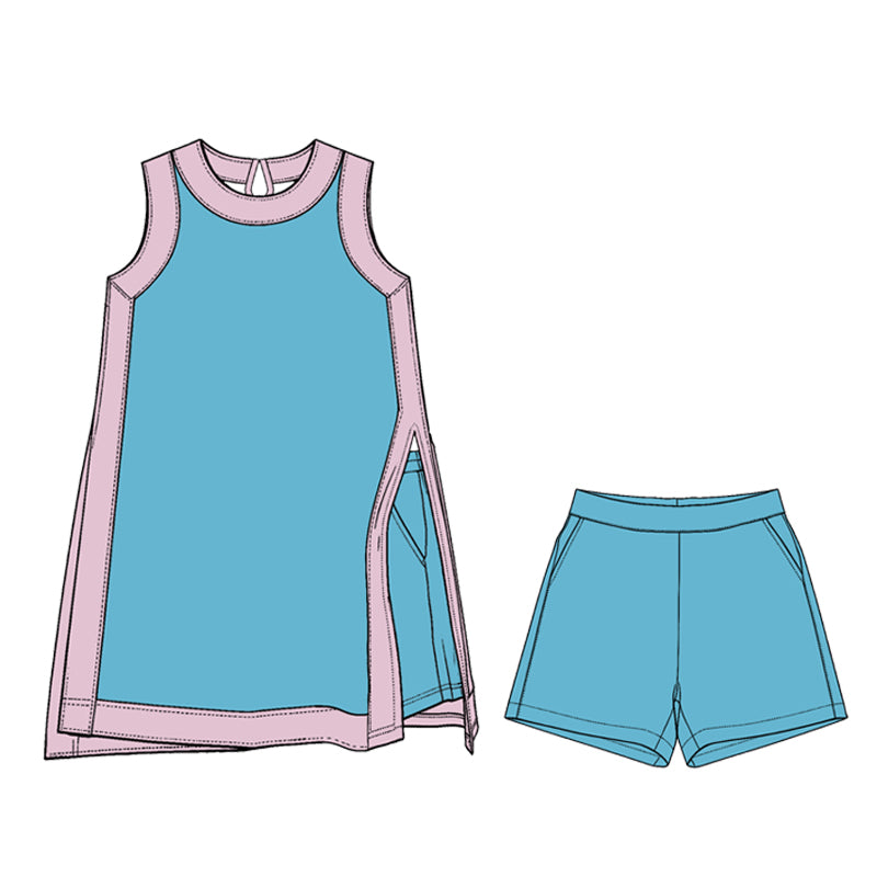 baby girls sleeveless dress matching shorts yoga clothing set