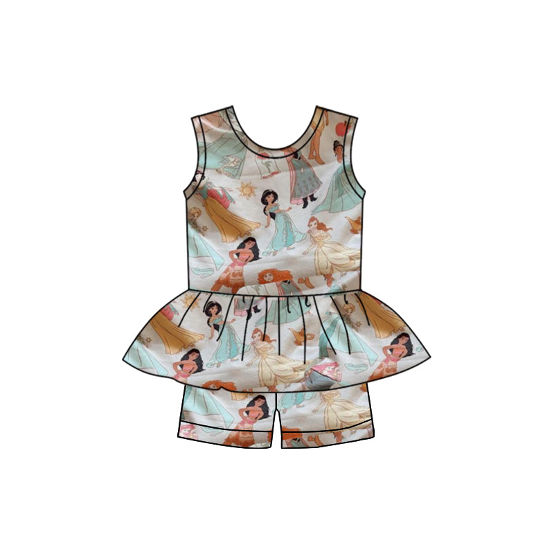 baby girls princess design summer short set