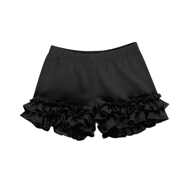 toddle baby girl black ruffle cotton shorts