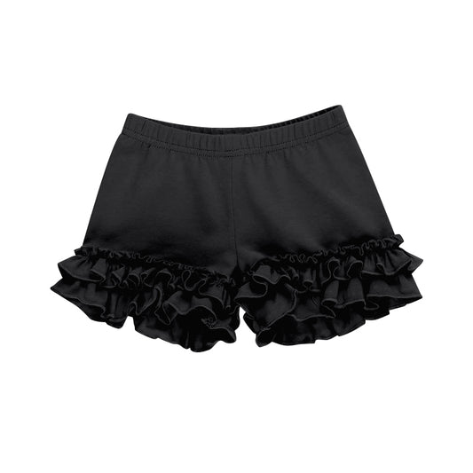 toddle baby girl black ruffle cotton shorts