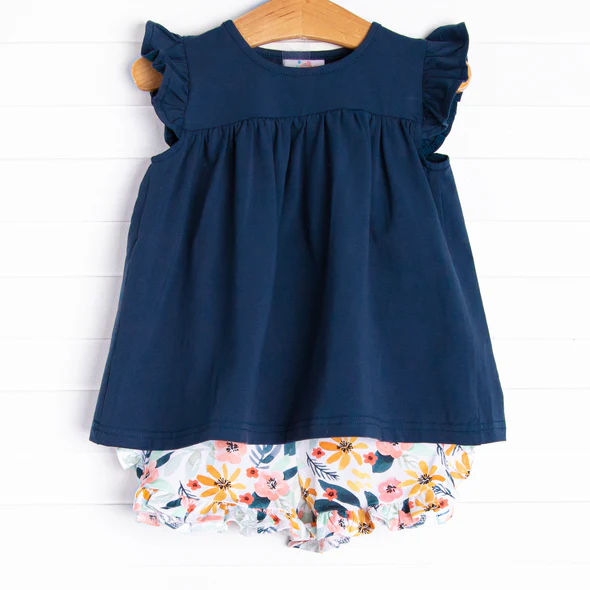 Floral design wholesale summer short set