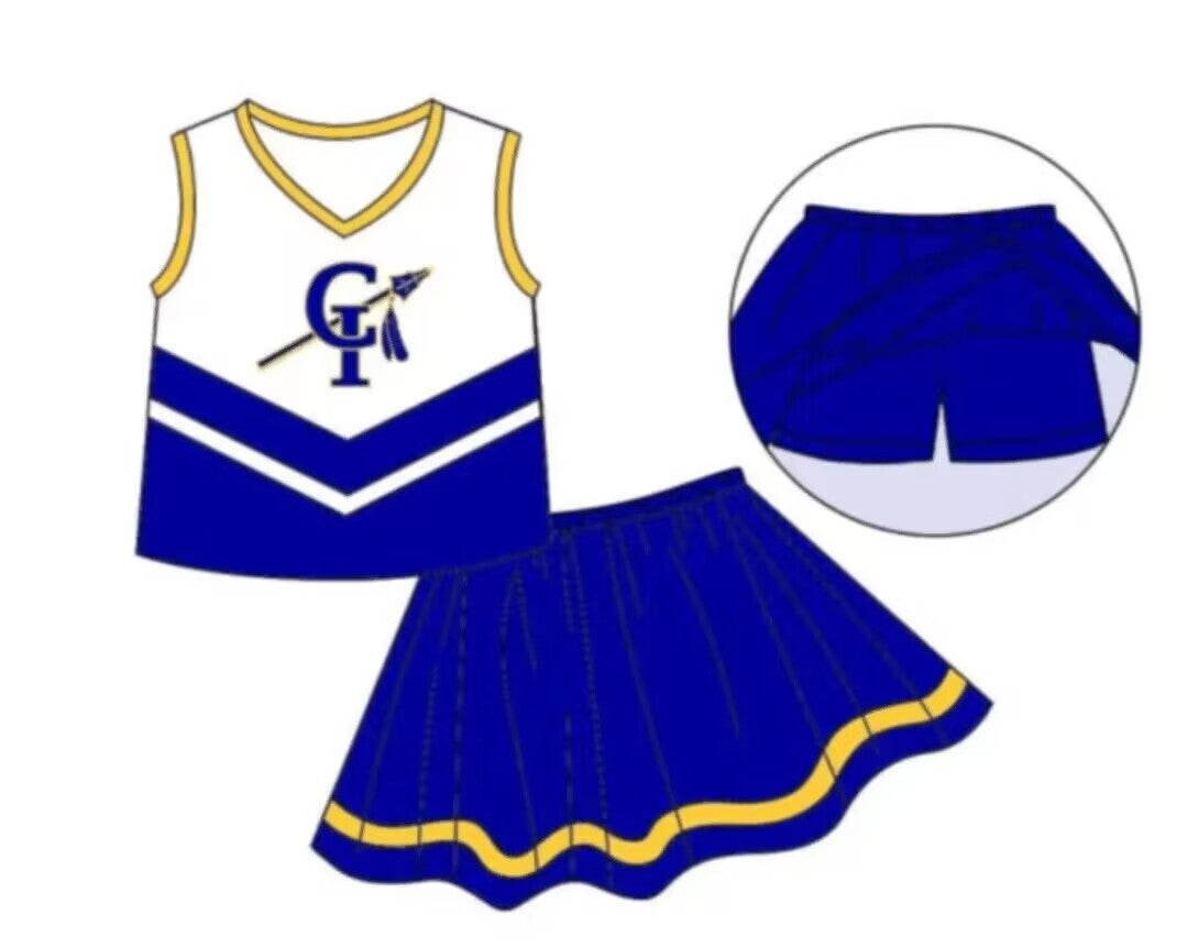 baby girls cheer skirt 2pcs outfit