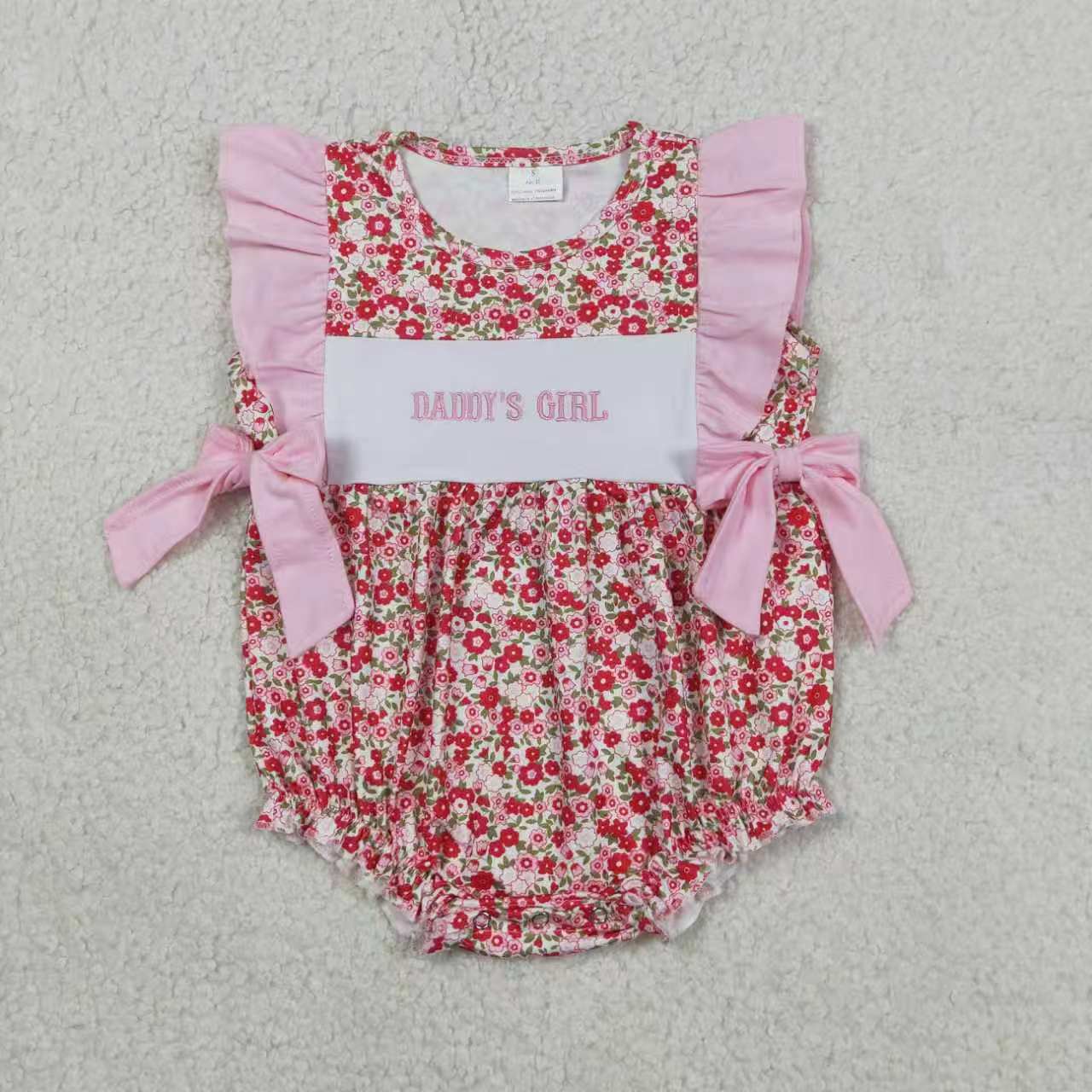 Embroidery Mamas girl flowers top matching shorts girls summer outfit