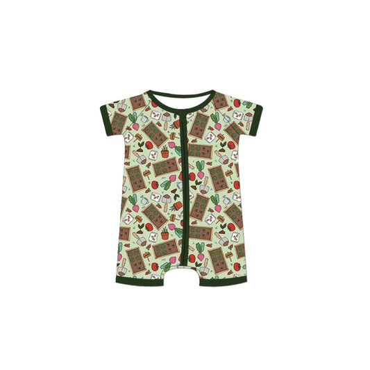 infant baby boy short sleeve zip romper