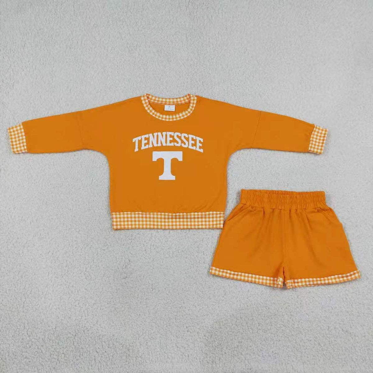 long sleeve pullover vinyl top matching shorts girls team design outfit