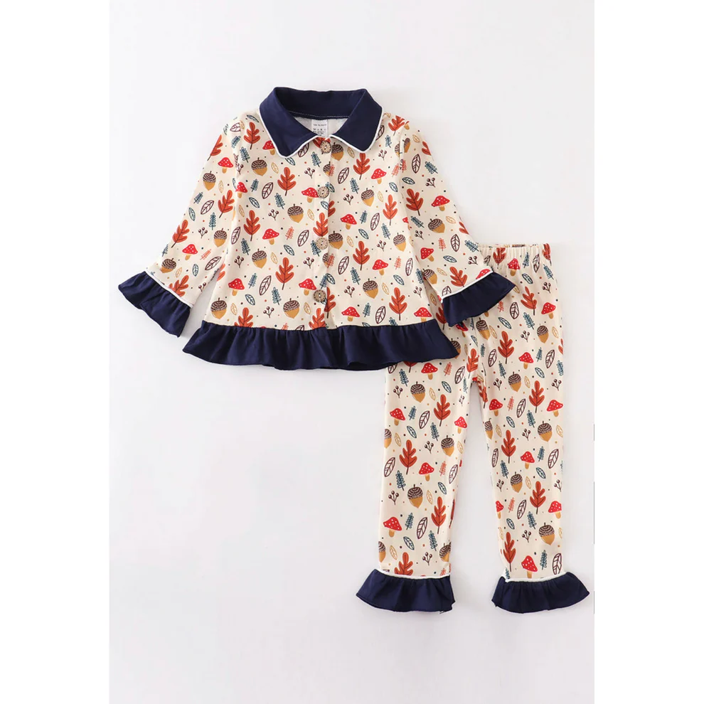 baby  girls wholesale fall winter long sleeve pajama set