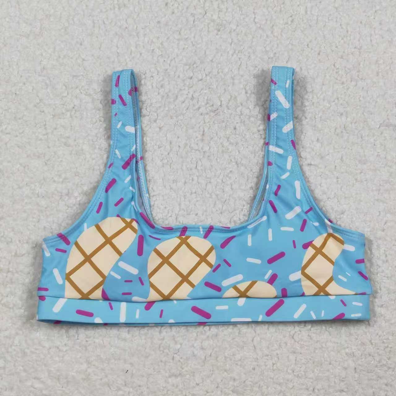 Adult women blue ice cream two pieces swimwear