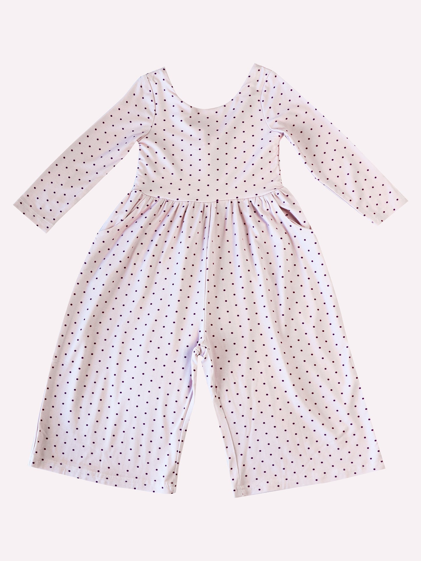 baby girls lavender dots summer jumpsuit