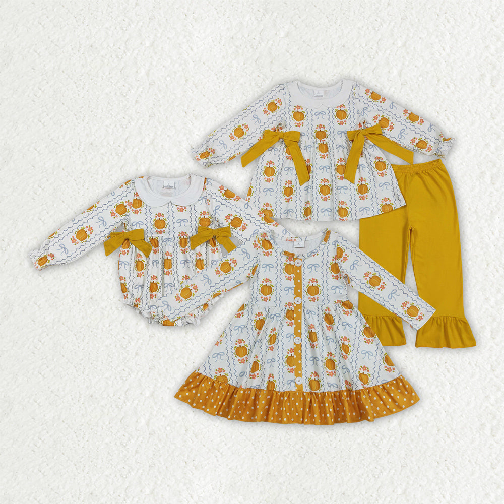 Toddle girls fall pumpkins flowers tunic top matching pants fall winter clothes