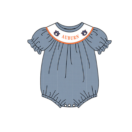 blue gingham AU custom team design romper