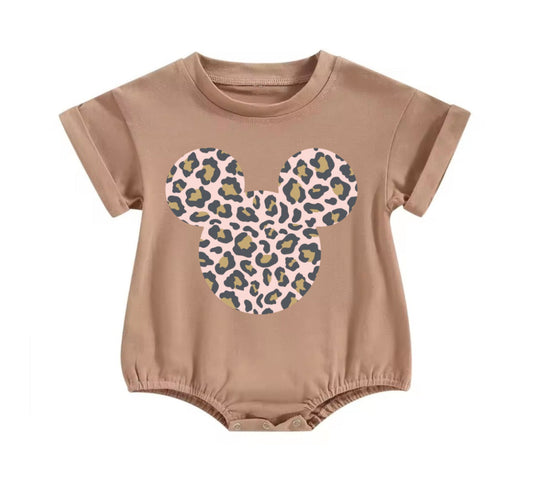 Toddle baby girls cheetah catroon design romper