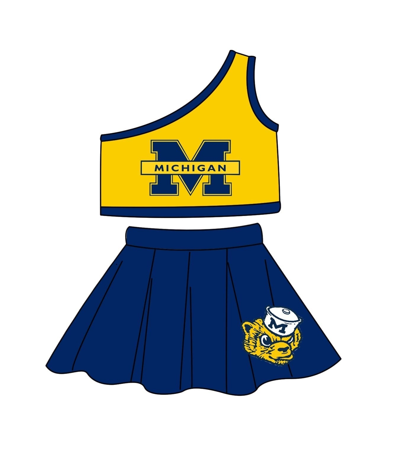 baby girls cheer skirt 2pcs outfit