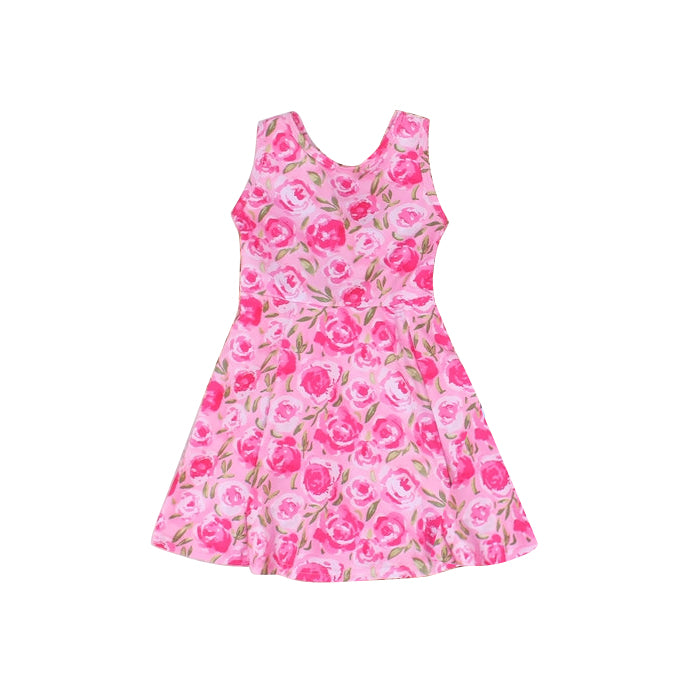 baby girl hot pink floral custom design dress