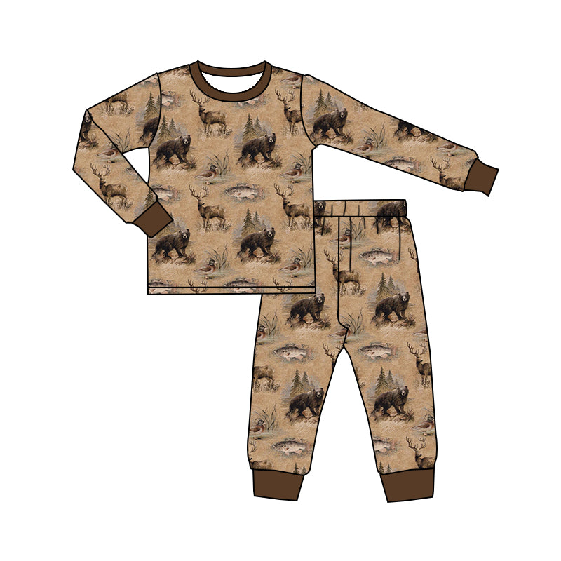 baby boy bear reindeer fish animal long sleeve outfit