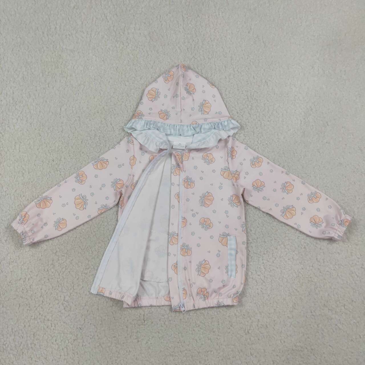 Fall pumpkin kids girl long sleeve hoodie top