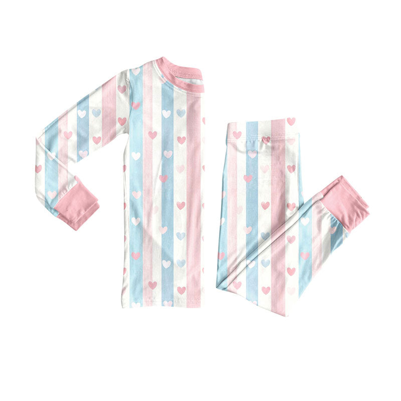 valentines day heart design kids pajama set wholesal factory price