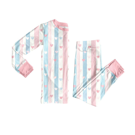 valentines day heart design kids pajama set wholesal factory price