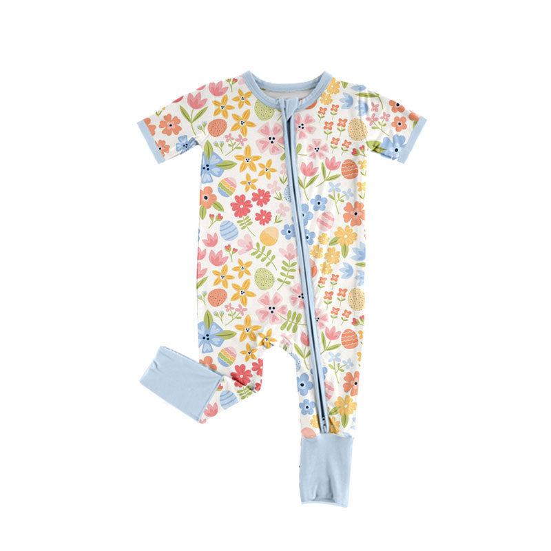toddle baby flower print zip romper wholesale factory price