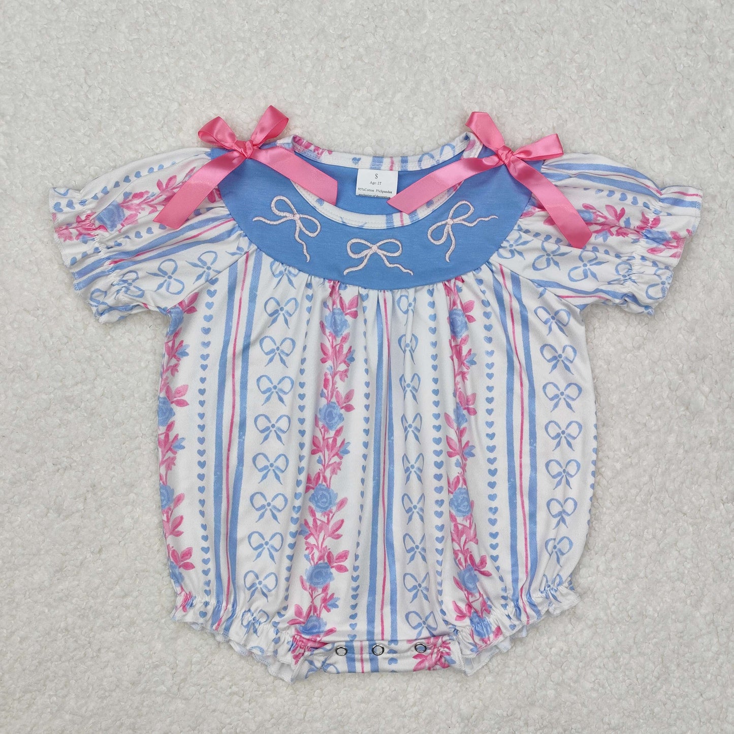 Toddle baby girl colorful embroidery matching clothes