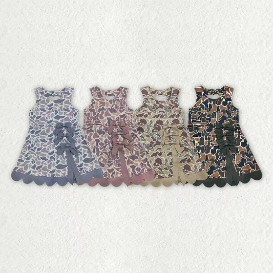 Grey camo color girls summer yoga dress