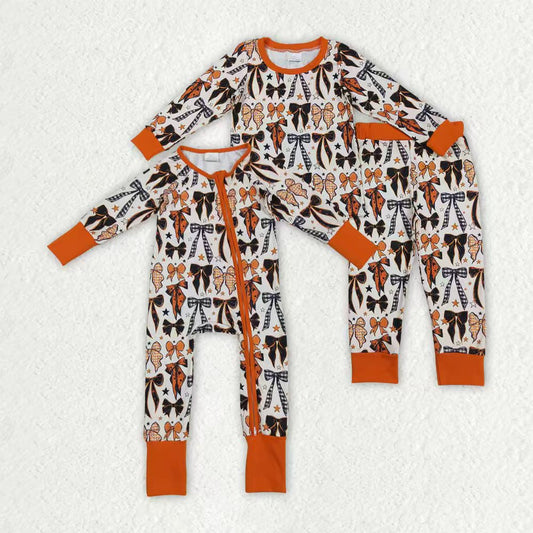 Halloween bow girls long sleeve pajama set outfit