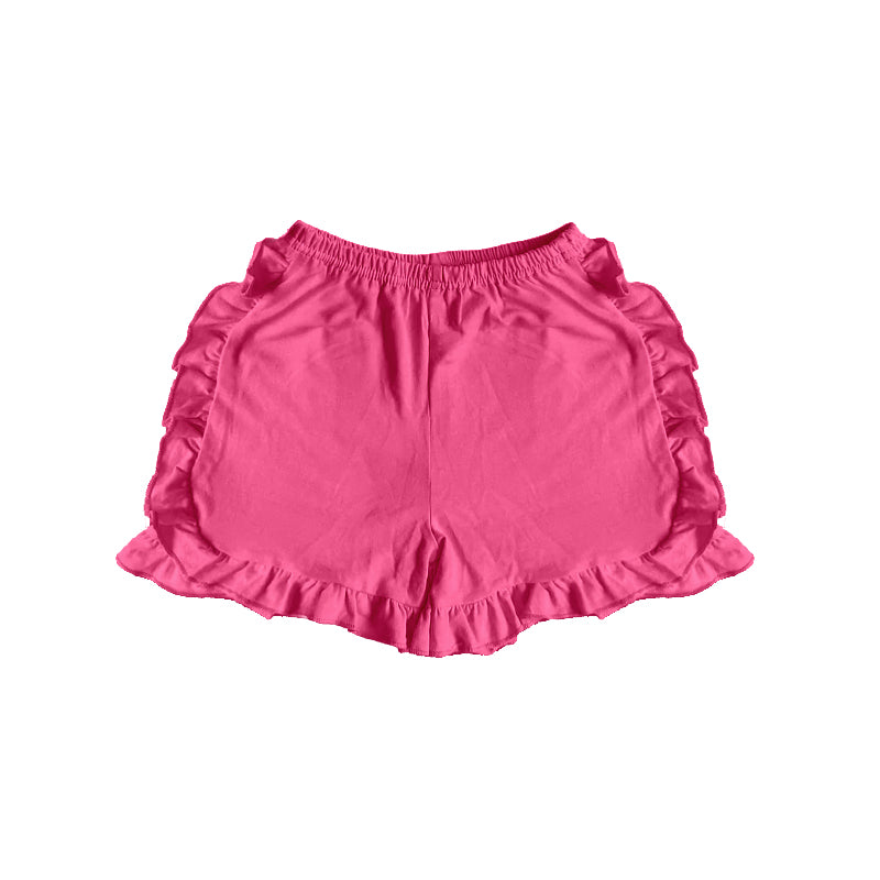infant toddle girls wholesale hot pink cotton ruffle shorts