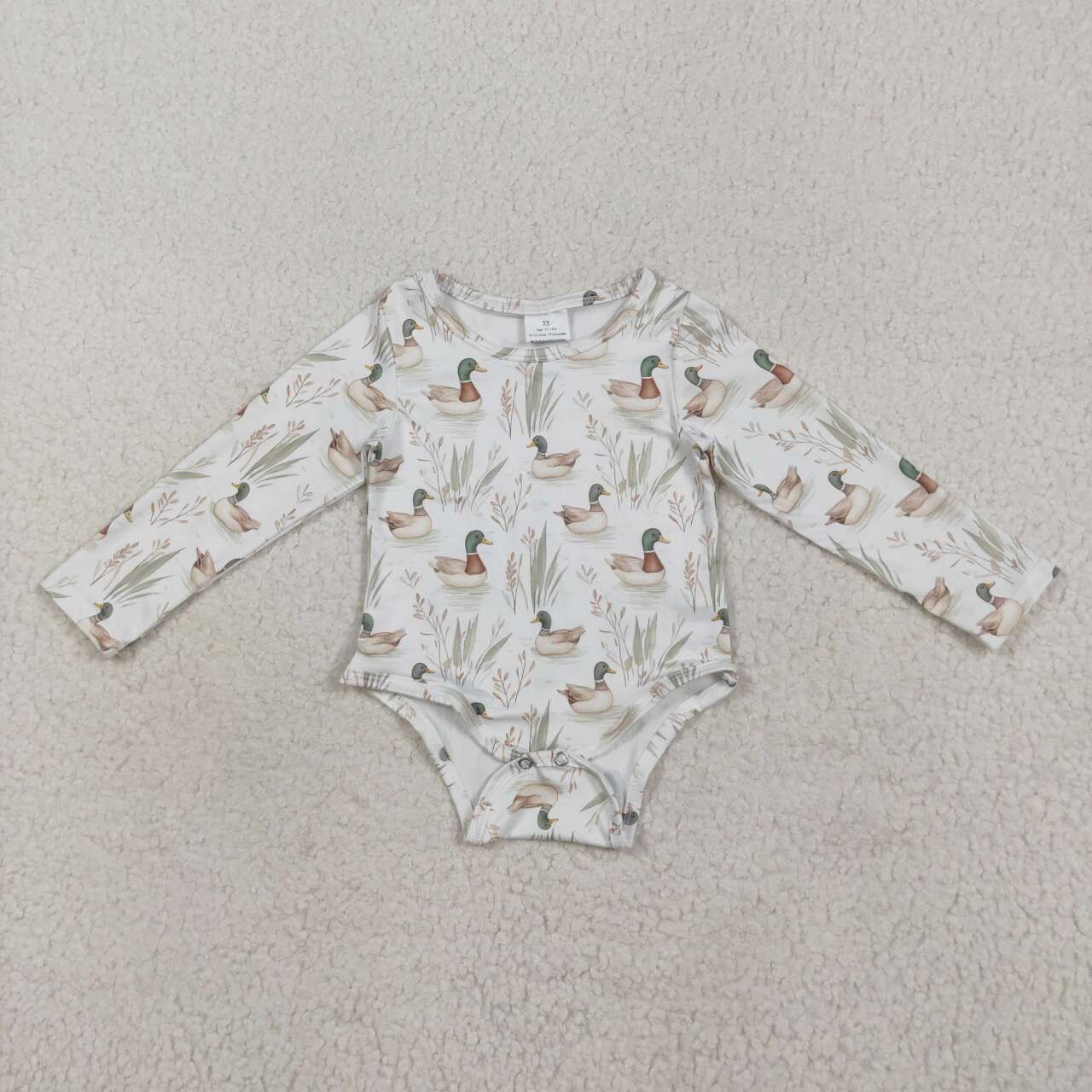 Mallard duck boy long sleeve romper