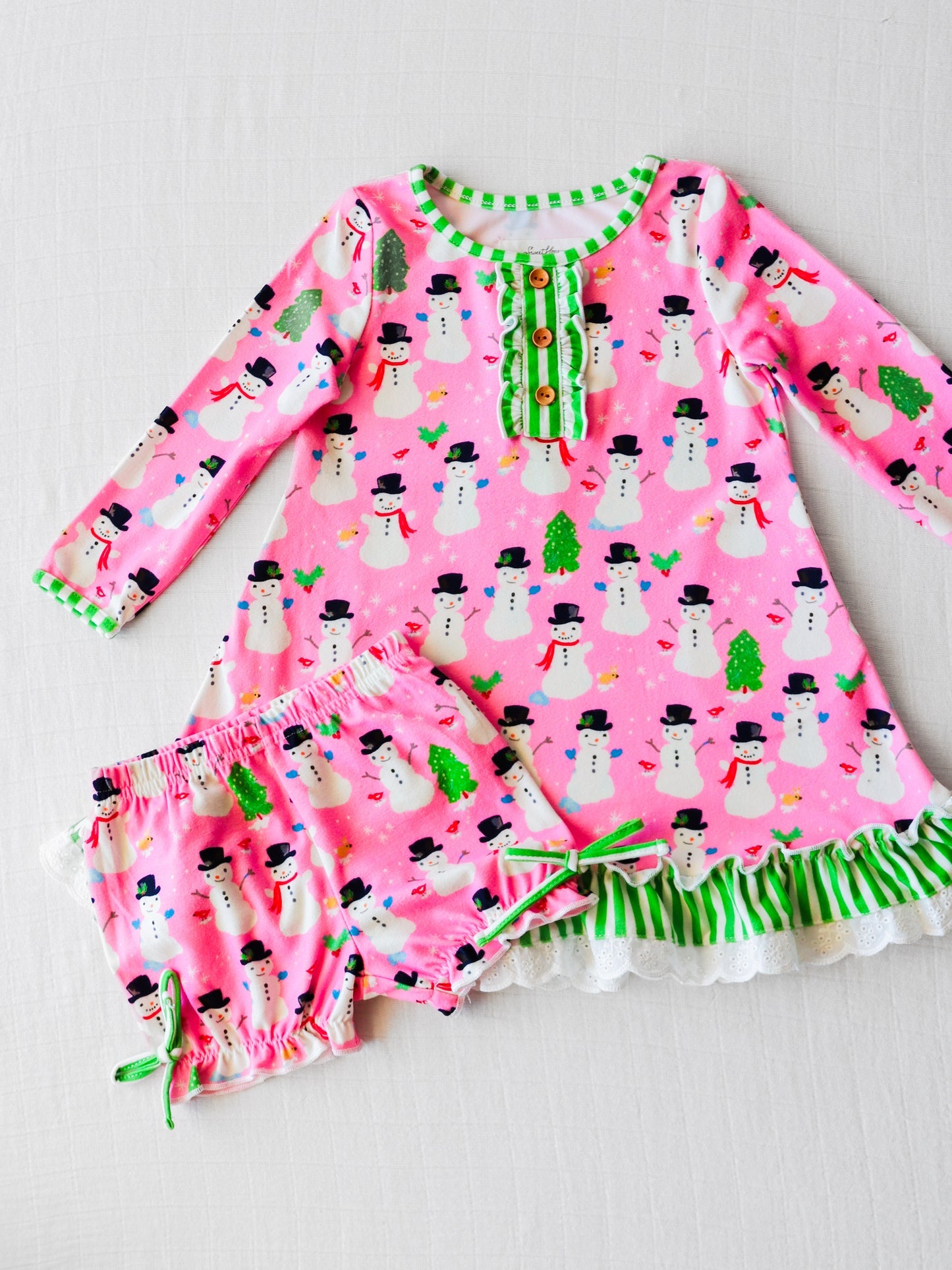 Infant baby kids Christmas snowman fall winter clothing set