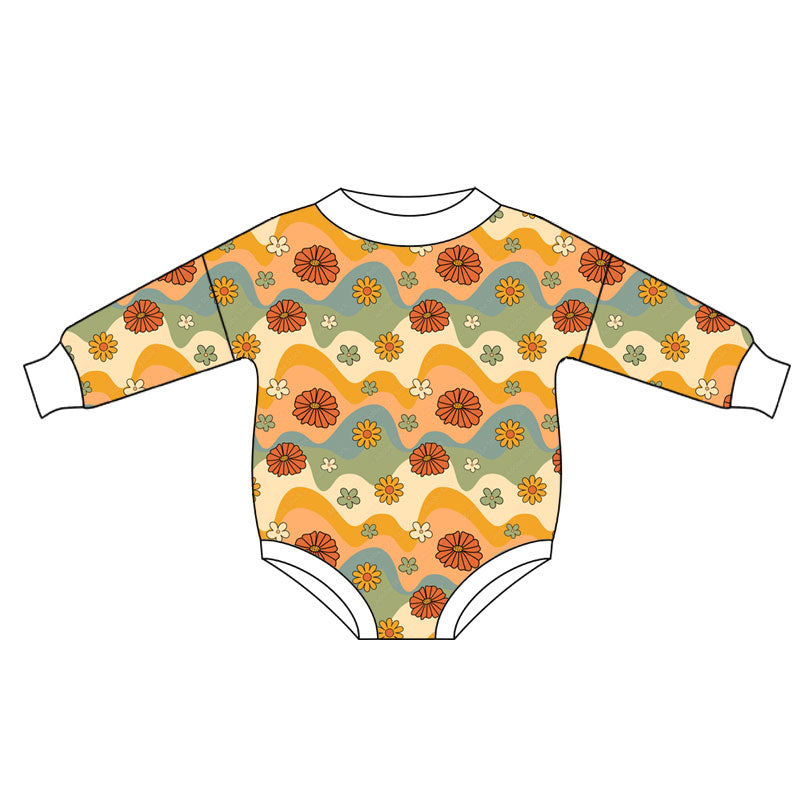 Fall season design toddle baby long sleeve romper