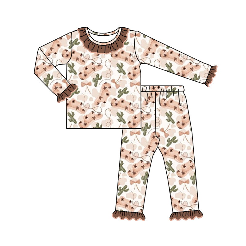 Cowgirl western design long sleeve pajama set