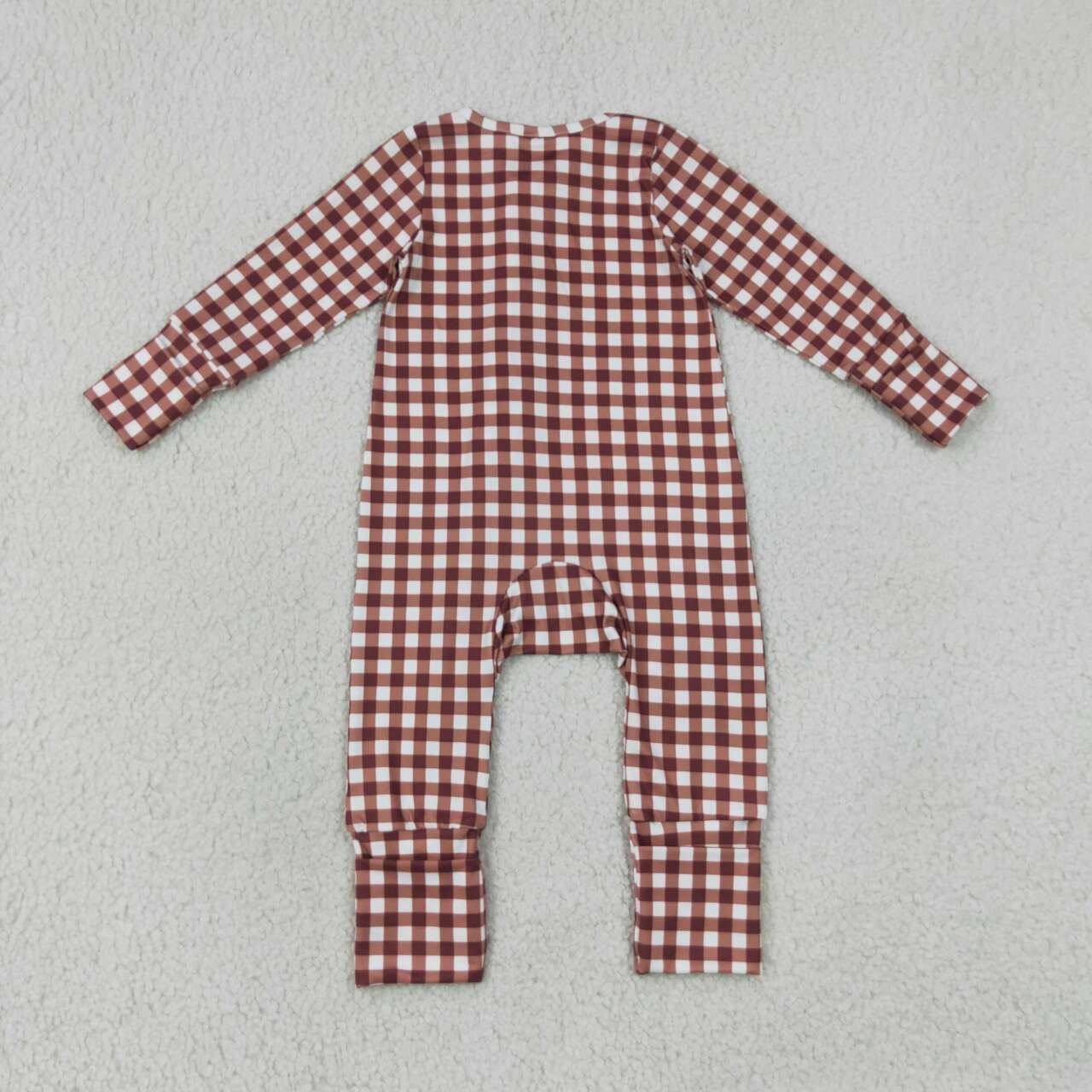 Toddle baby boy long sleeve plaid print romper