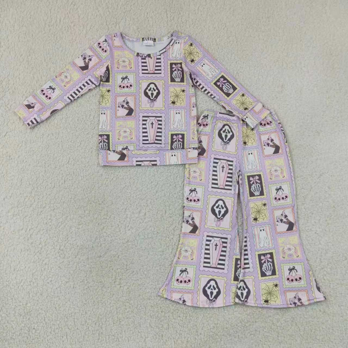 Halloween ghost  long sleeve top matching pants girls outfit