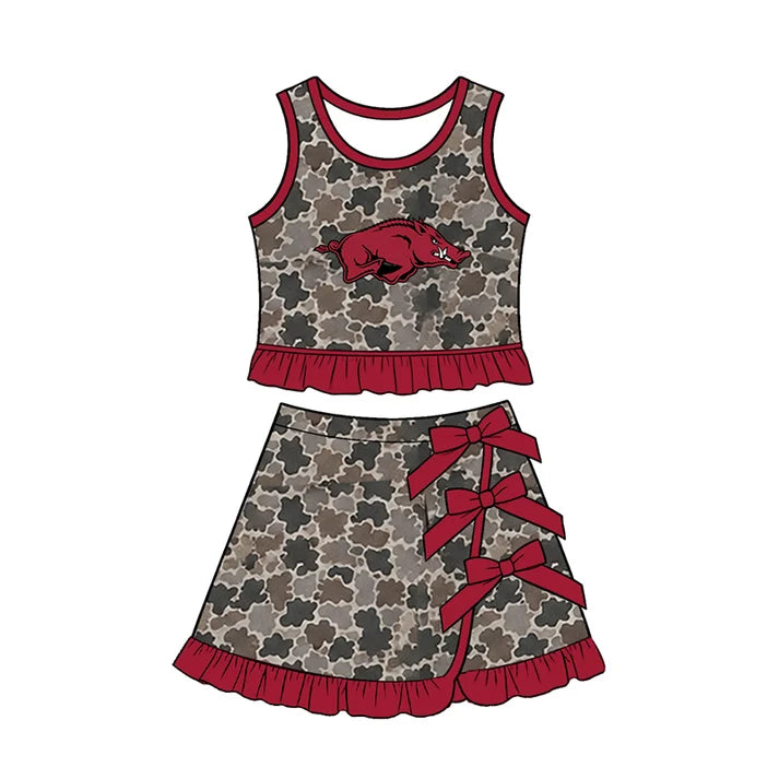 toddle girls custom arkansas team camo style skirt set
