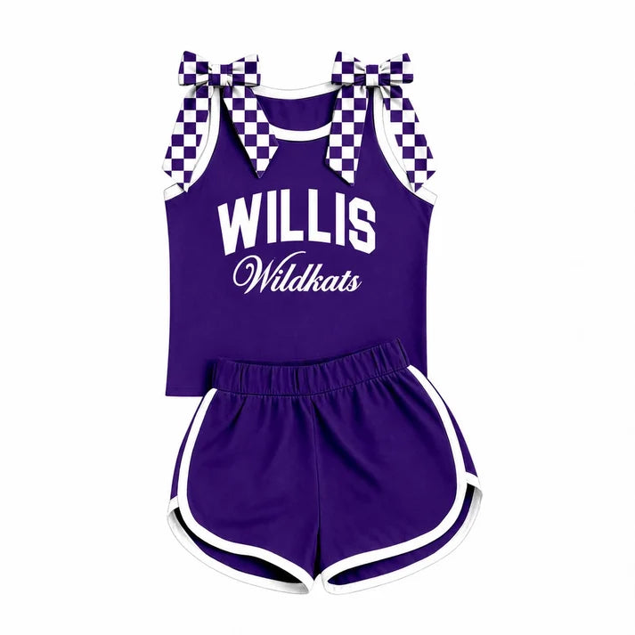 Custom team top matching shorts girl summer outfit wholesale factory price