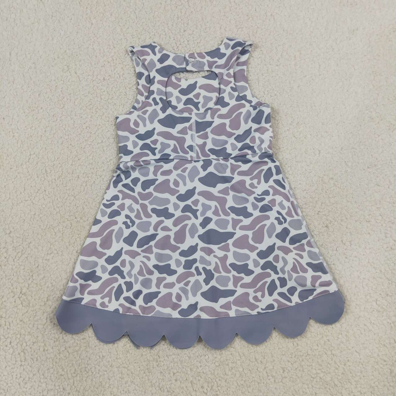 Grey camo color girls summer yoga dress