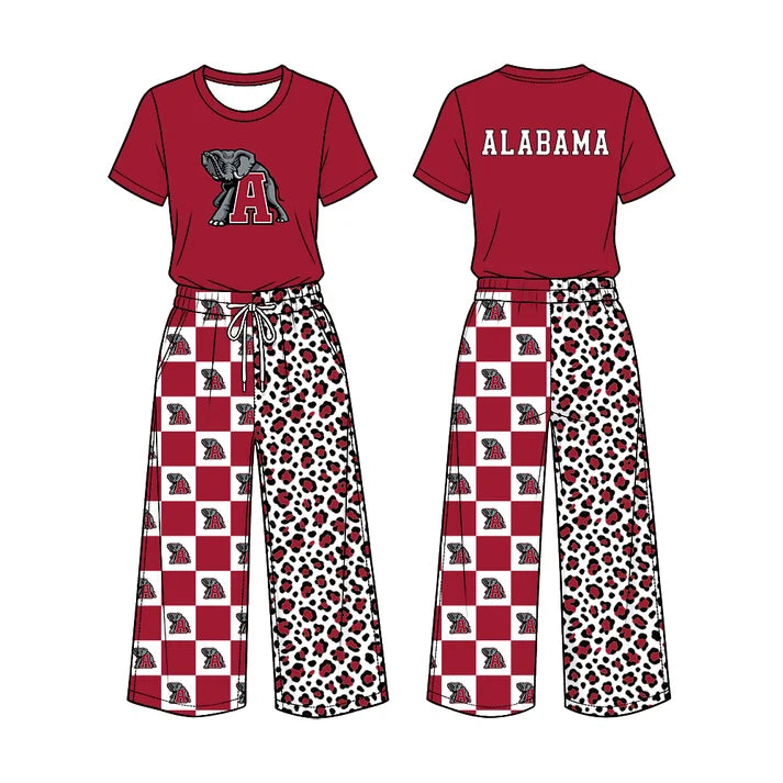 Baby girl custom team cheer design long sleeve top pants set