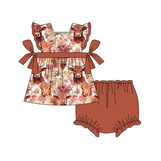 baby girl wholesale cow clothing set
