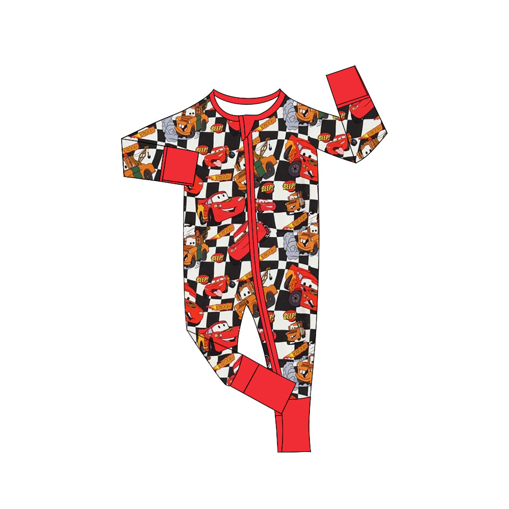 baby  cartoon long sleeve zip bamboo romper