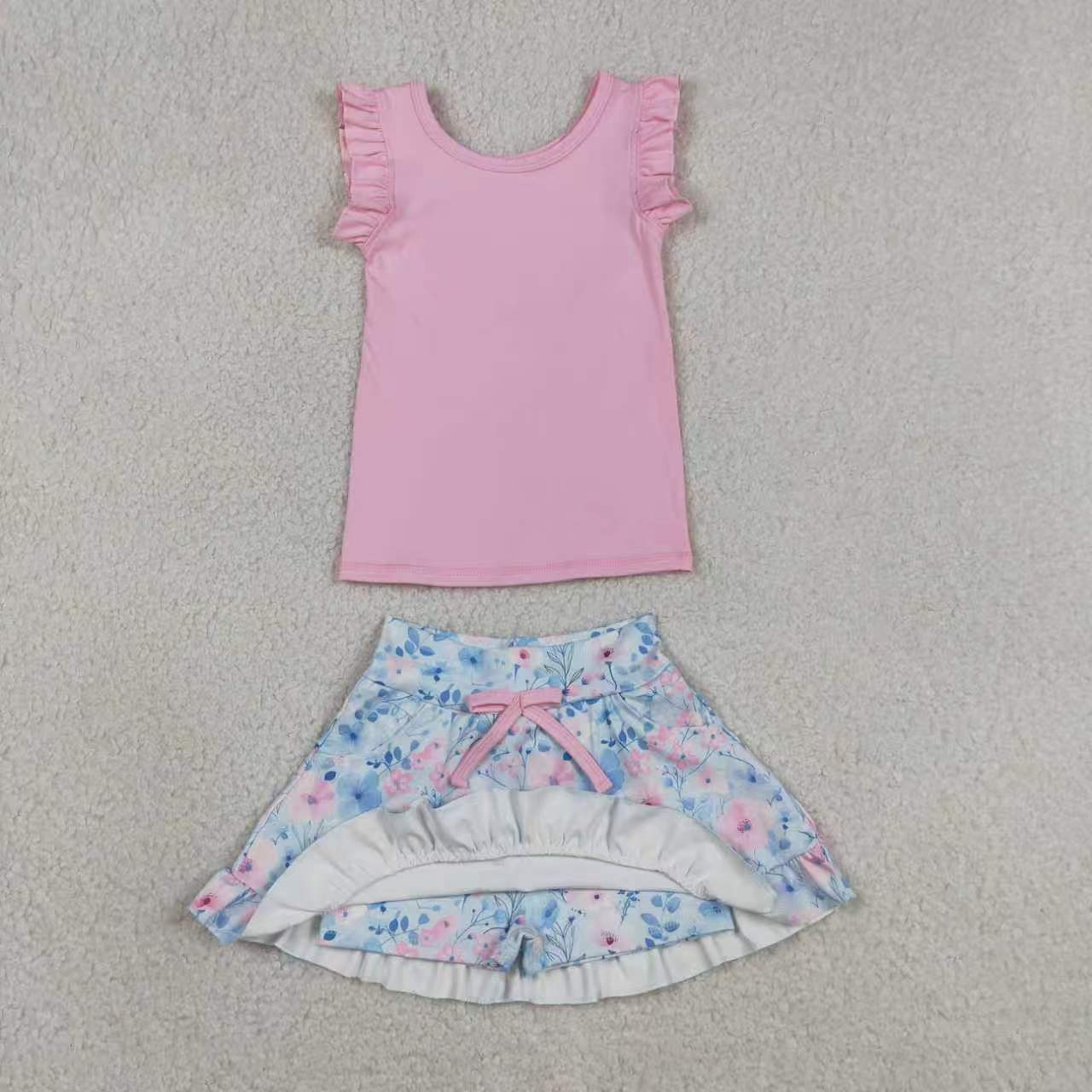 Lavender tank top matching yoga skirts girls active wear outfit