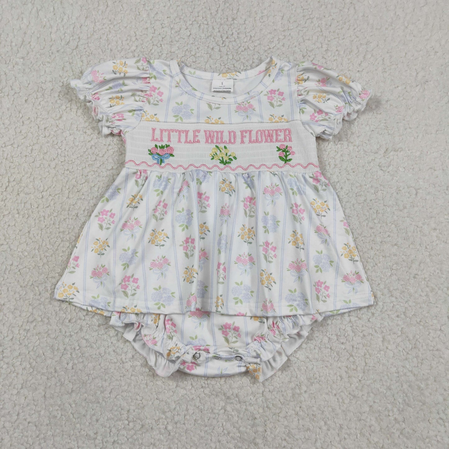Little wild flowers summer smocked romper