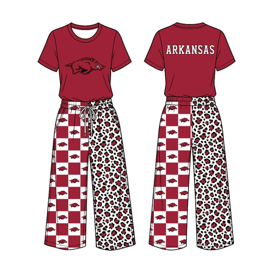 Baby girl custom team cheer design long sleeve top pants set