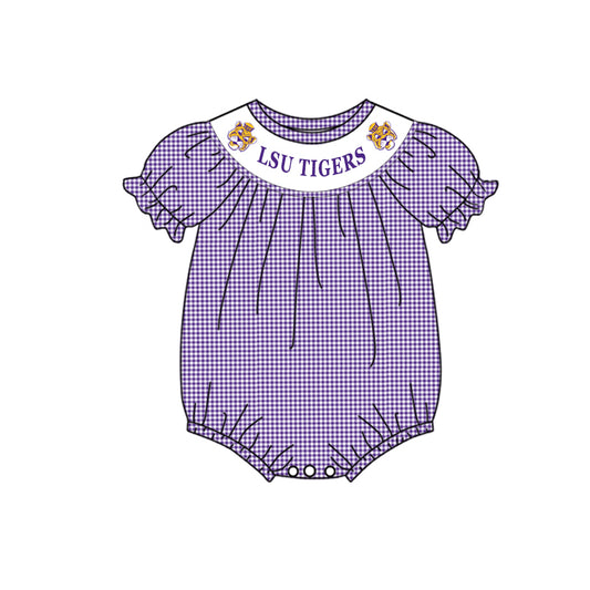 baby girls T university football team custom romper