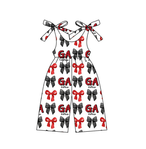 Kids custom bow design jumpsuit